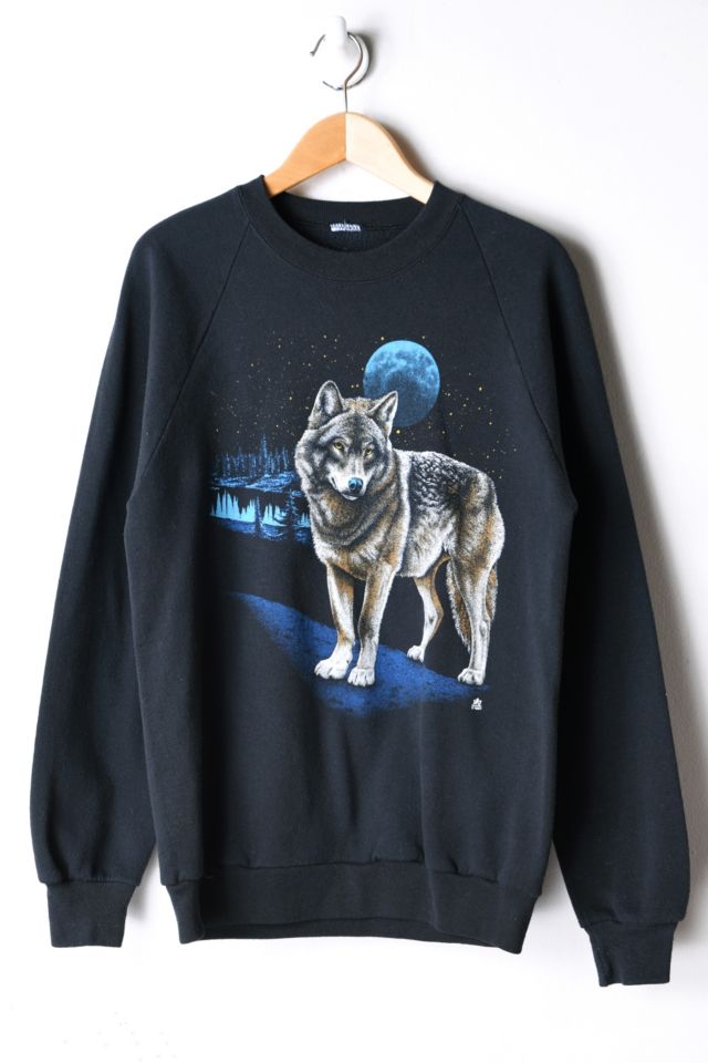 Vintage Wolf Blue Moon Sweatshirt Urban Outfitters