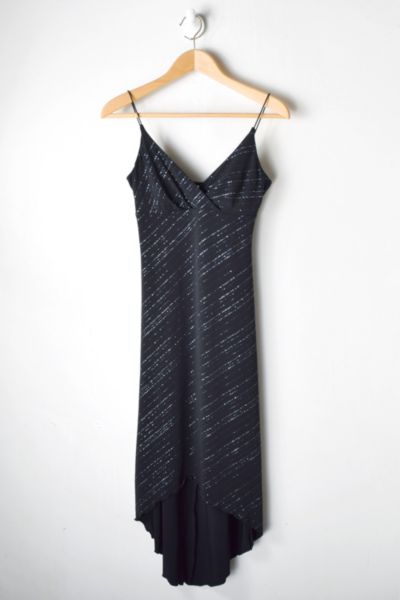 Vintage Y2K Glitterstriped Black Dress | Urban Outfitters