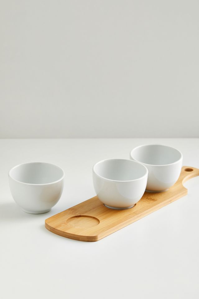 Bamboo & Ceramic 4-Piece Serving Board #1