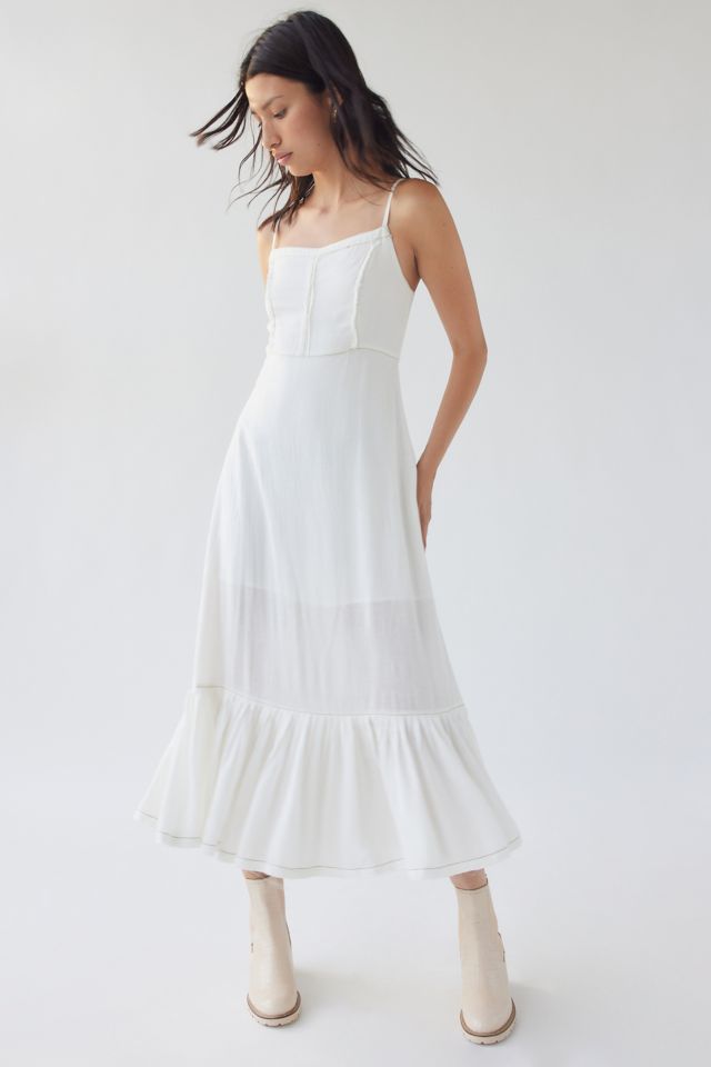 UO Bradley Linen Midi Dress