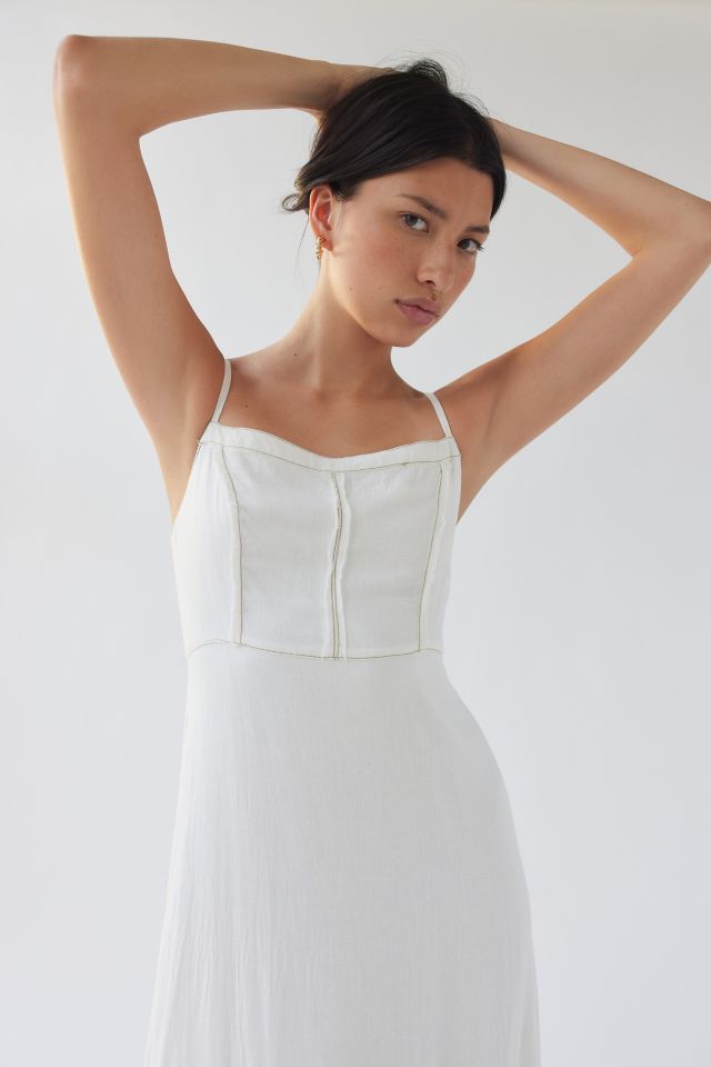 UO Bradley Linen Midi Dress #1