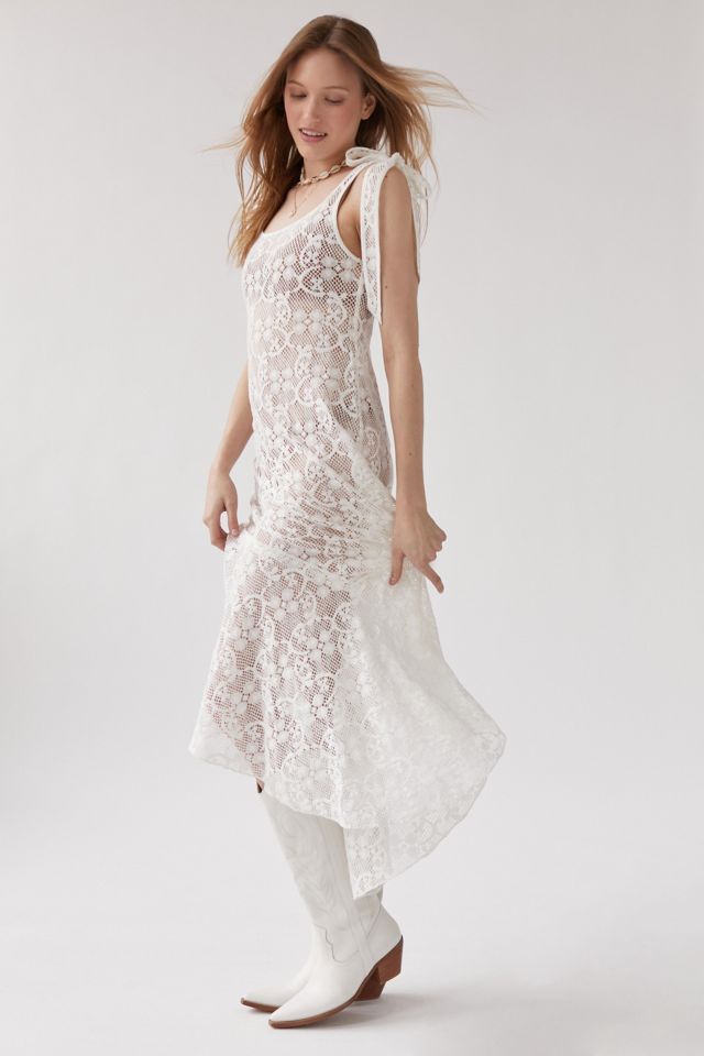 Kimchi Blue Coral Sheer Lace Midi Dress #3