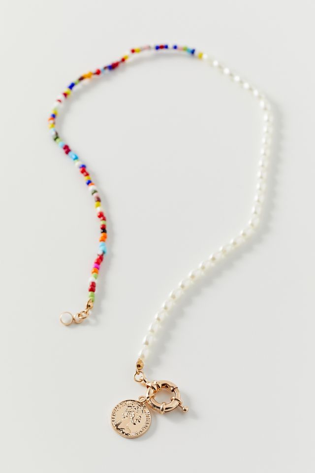 Pearl And Bead Necklace Urban Outfitters