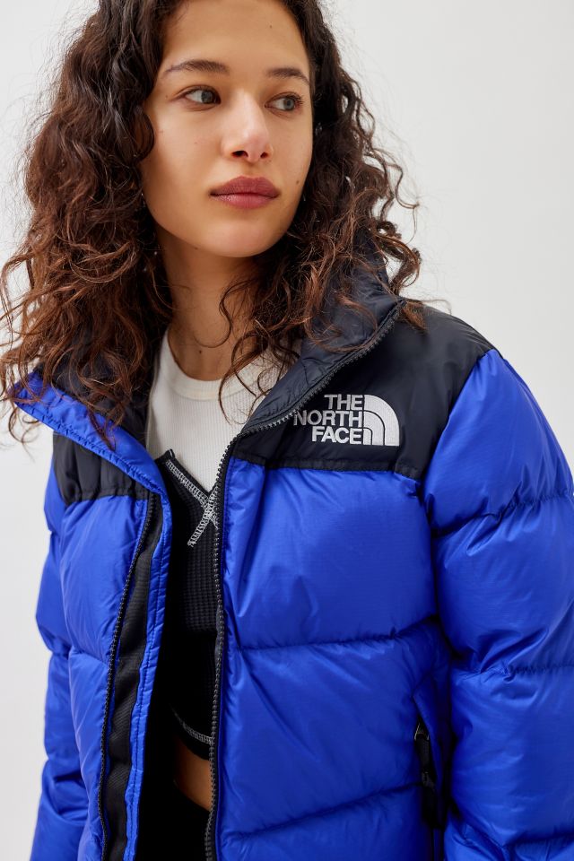 North Face Crop Nuptse Jacket Women Size Medium Folk Blue 🔵
