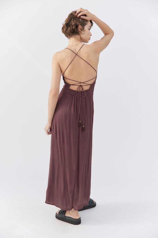 Dresses, Urbanic Brown Backless Dress (Women)