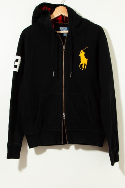 Y2K Vintage Ralph Lauren Polo Black Zipper Hoodie Sweatshirt