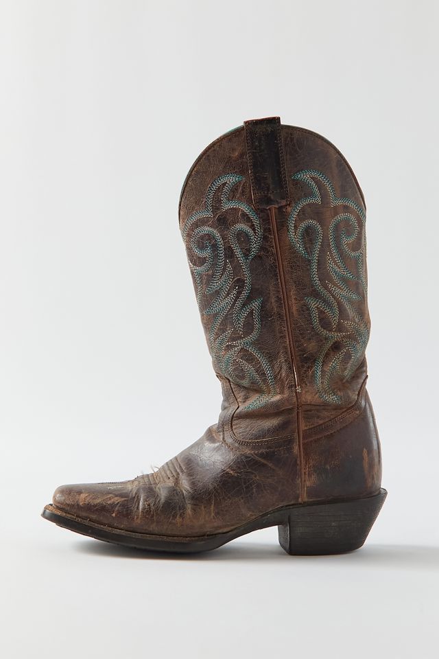 Contrast Stitching Leather Boot