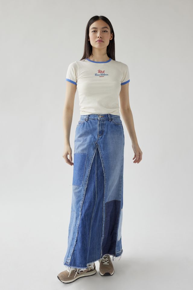 Urban Renewal Remade Pieced Denim Maxi Skirt #4