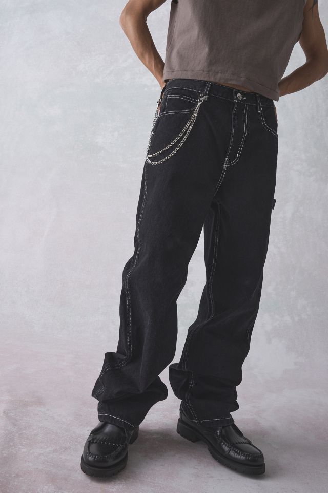 BDG Fixed Waist Washed Black Cargo Jeans