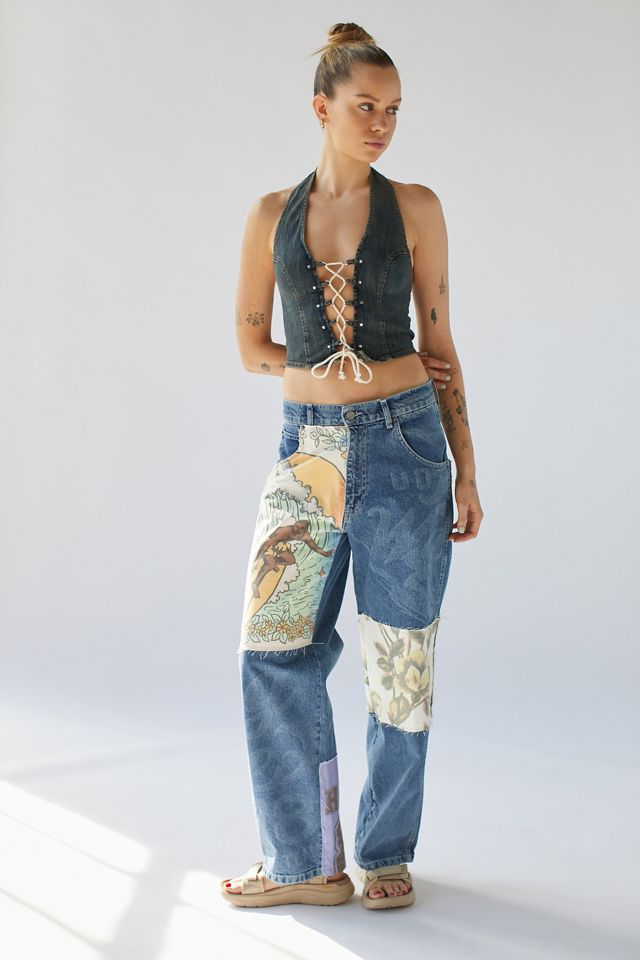 urbanoutfitters.com | BDG Rilee Low-Rise Baggy Jean — Patchwork