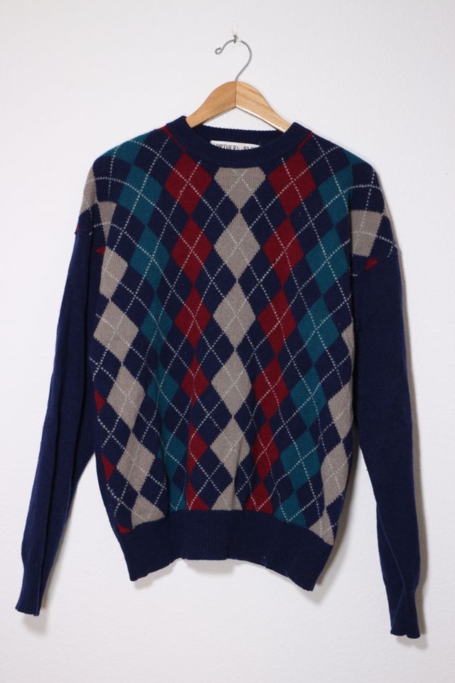Vintage Lambswool Argyle Crewneck Sweater | Urban Outfitters