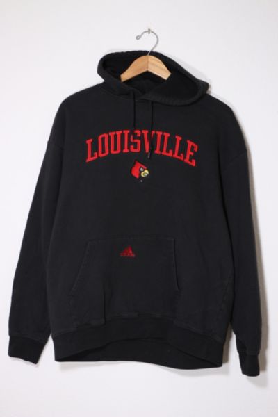 Rivalry Week Vintage Louisville Hoodie - 1940s Marching Cardinal Mascot Art L / Dark Grey Heather