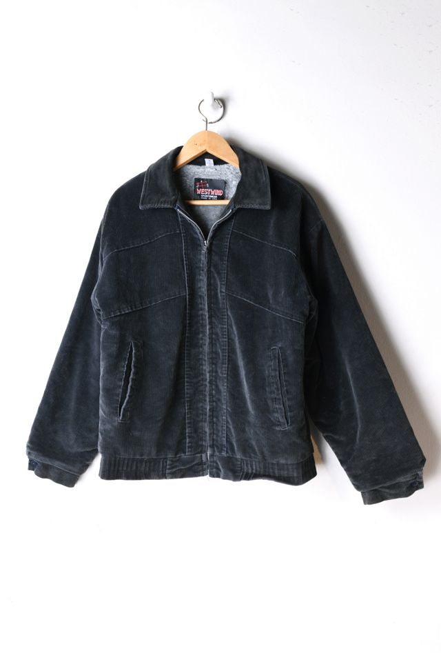 Vintage 70s Black Corduroy Shearling-Lined Jacket | Urban Outfitters