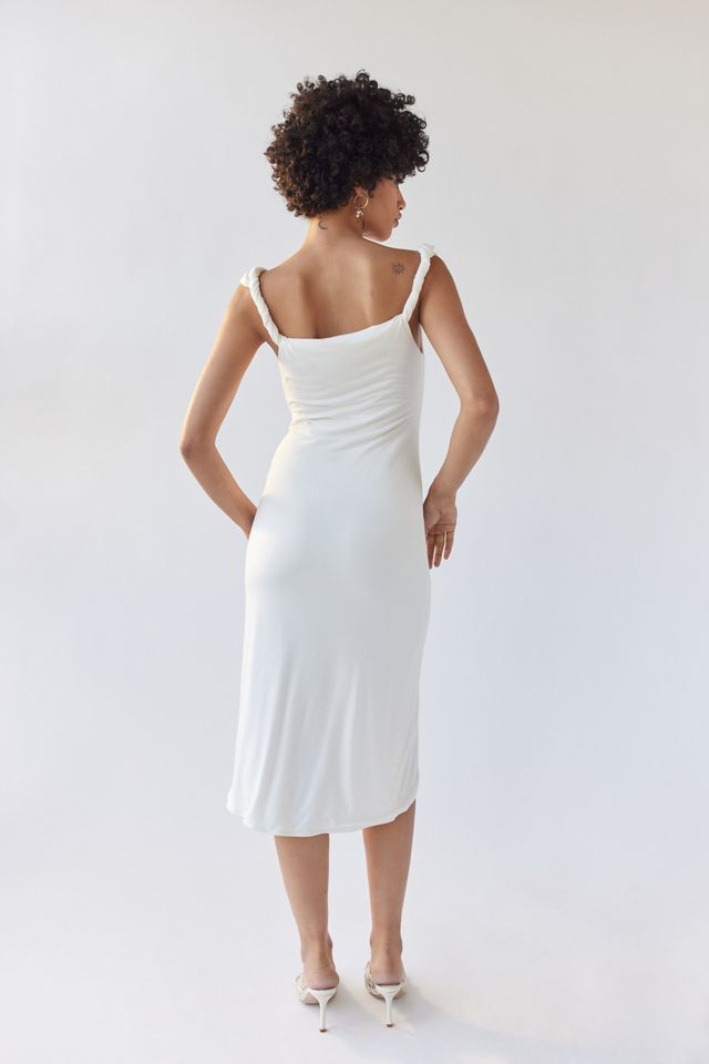 UO Giselle Ruched Side Slit Midi Dress | Urban Outfitters
