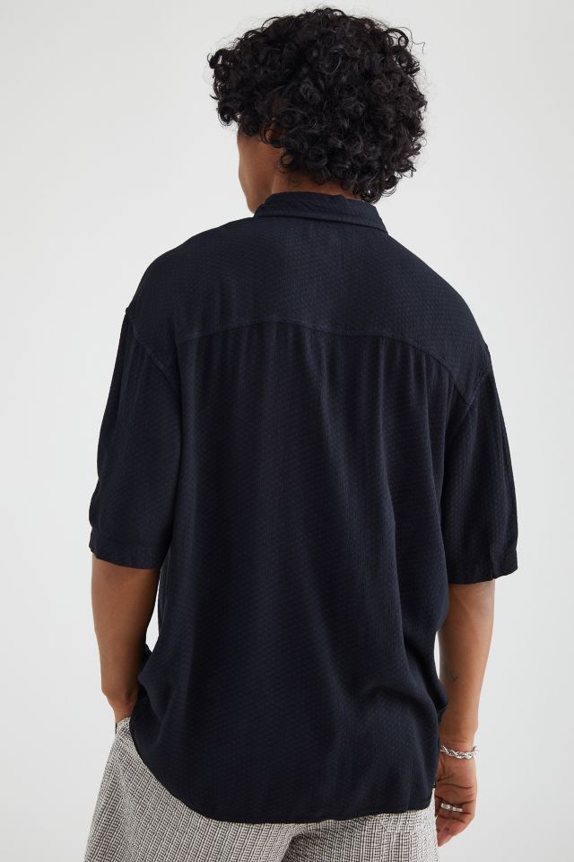 UO Solid Drape Button-Down Shirt