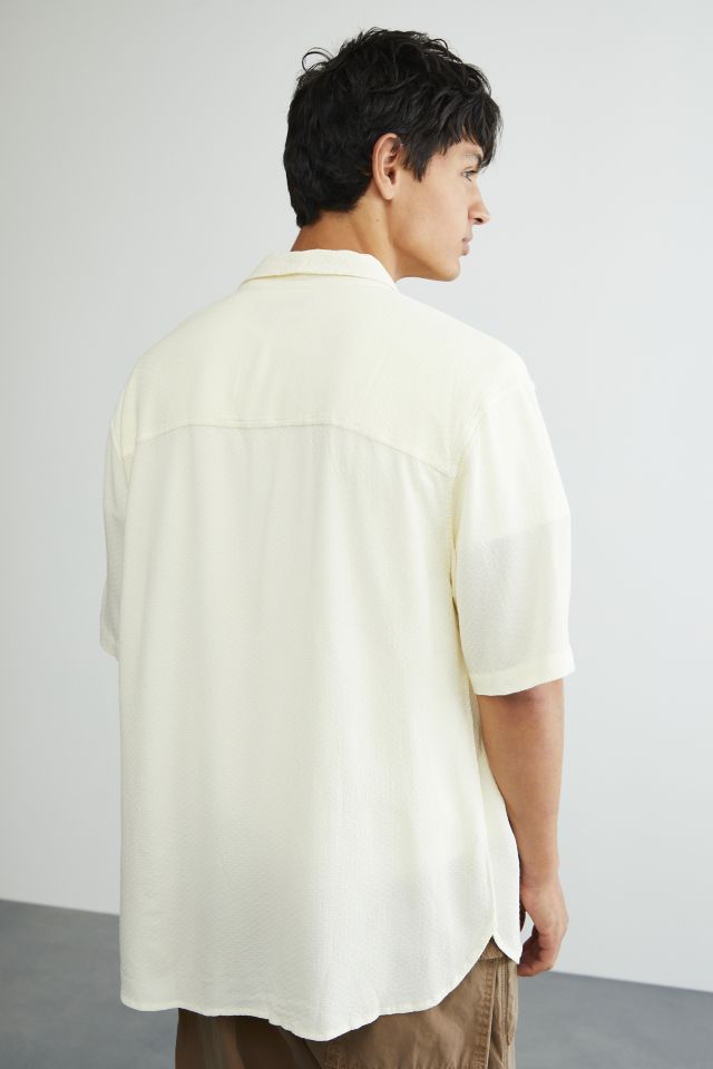 UO Solid Drape Button-Down Shirt