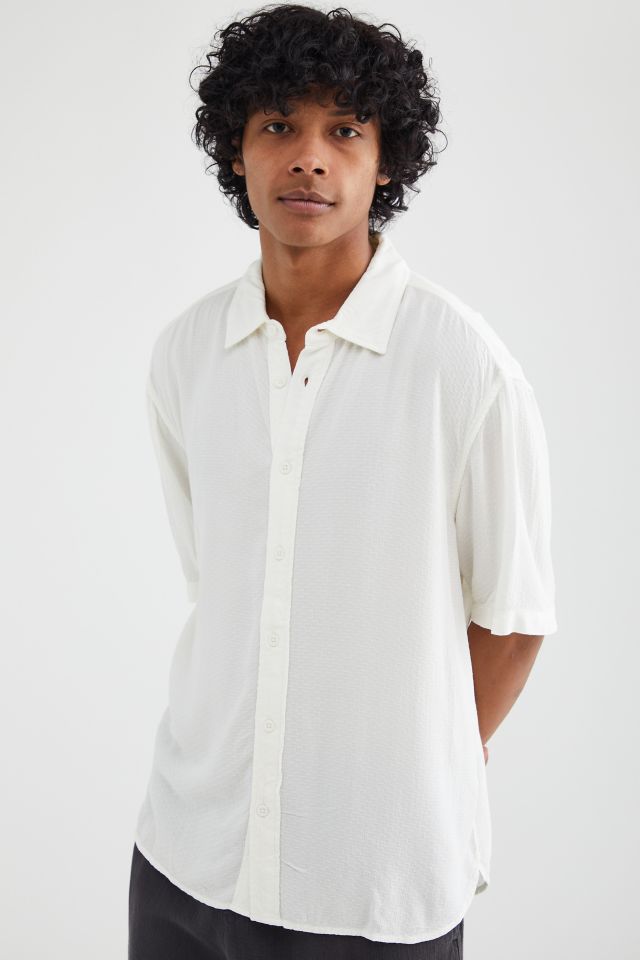 UO Solid Drape Button-Down Shirt | Urban Outfitters