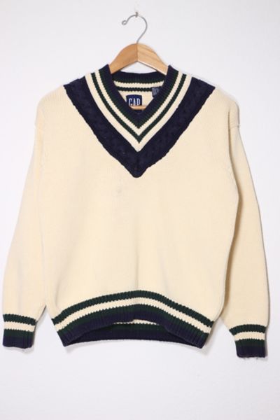 Vintage 90s Gap Cotton V Neck Tennis Sweater | Urban Outfitters