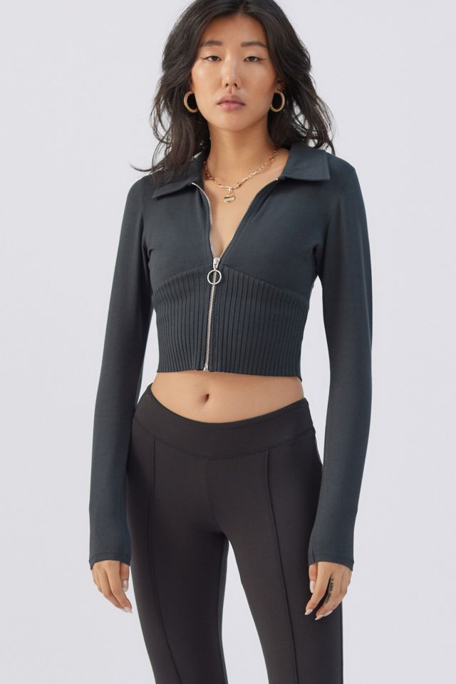 UO Loni Collared ZipUp Jacket Urban Outfitters