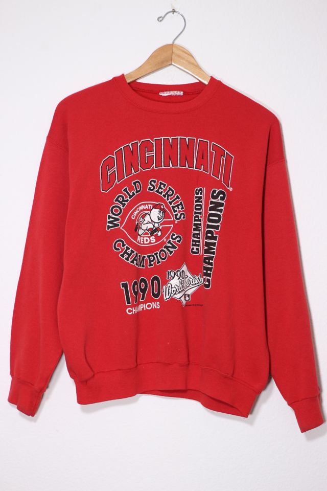 Vintage 1990 World-Series Champion Cincinnati-Reds Sweatshirt Large  Oversized