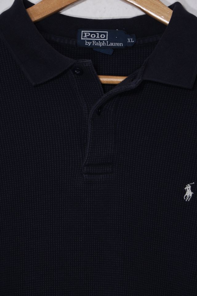 Vintage Polo Ralph Lauren Waffle Knit Long Sleeve Polo Shirt #1