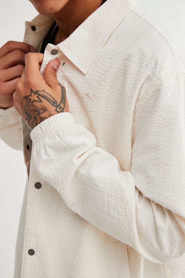 Puma MMQ Seersucker Coach Jacket | Urban Outfitters