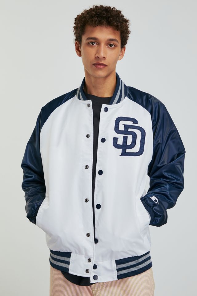 Varsity San Diego Padres Baseball Off White and Blue Jacket