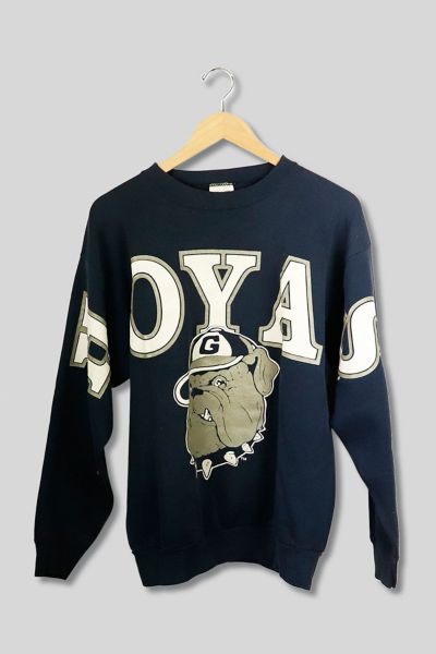 Vintage Georgetown Hoyas Big Print Crew Neck Sweatshirt Urban Outfitters