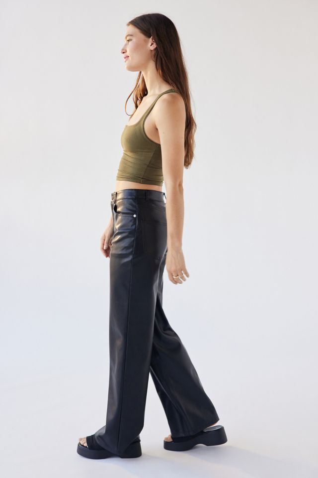 UO High & Wide Faux Leather Pant #3