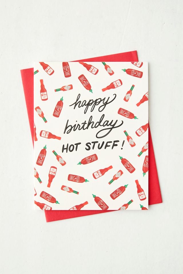 Slightly Stationery Hot Stuff Birthday Card Urban Outfitters