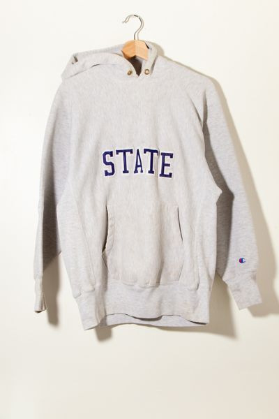 90s Vintage State Champion Reverse Weave Hoodie Pull Over Sweatshirt Made  in USA | Urban Outfitters