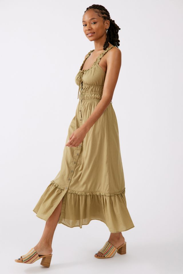 UO Sierra Lace-Up Midi Dress