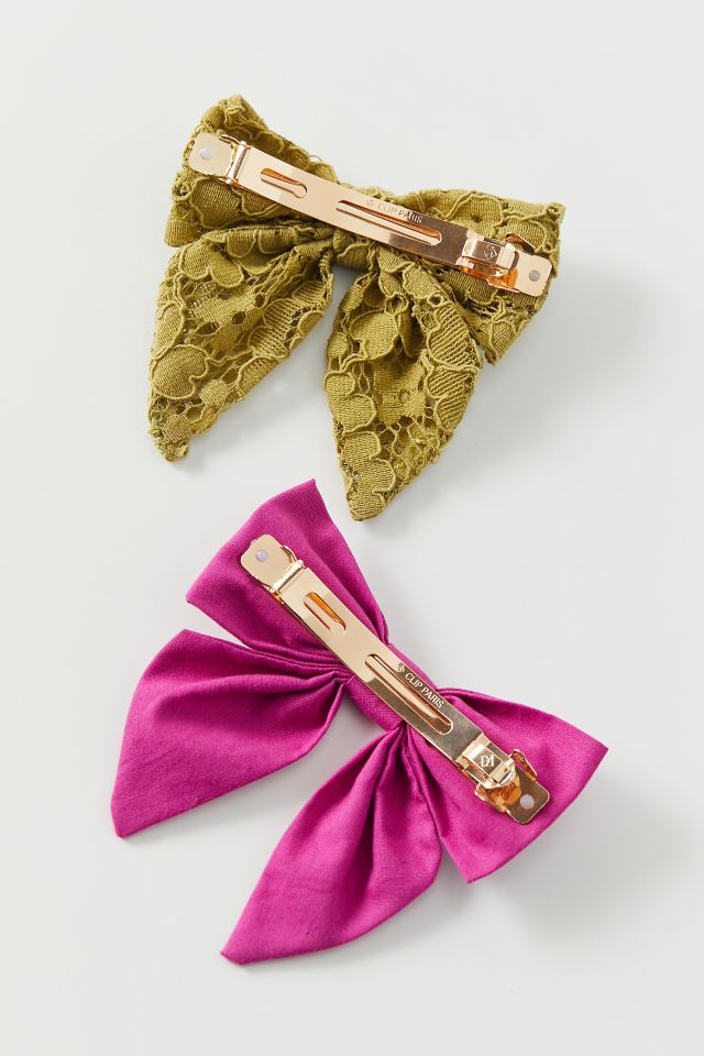 Mini bow hair clip set urban outfitters canada