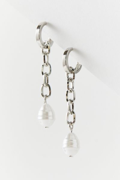 Pearl Chain Hoop Earring | Urban Outfitters