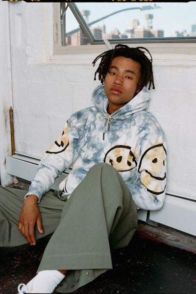 韓国人気ブランド☆N.BL HOODIE/全7色/TAILOR STUDIO Market X Smiley Allover Print Tie-Dye Hoodie Sweatshirt