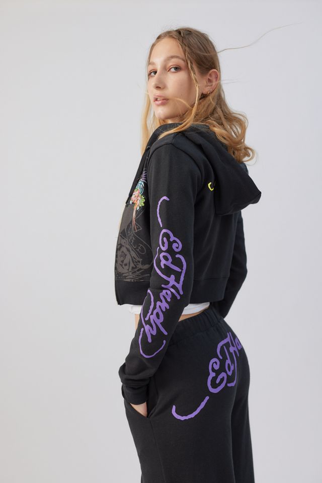 Ed Hardy UO Exclusive Shrunken Zip Up Jacket | Urban Outfitters Canada