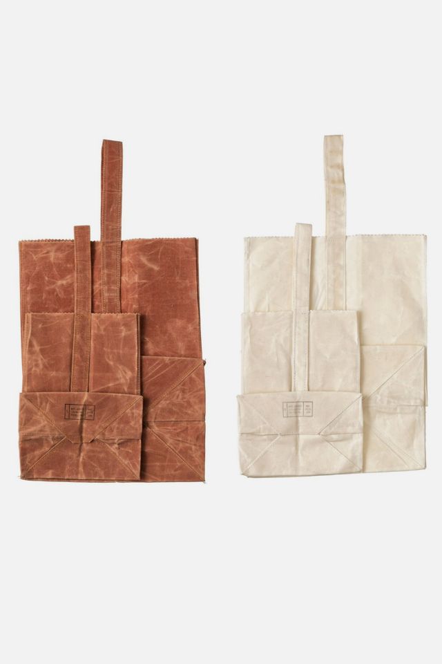 Puebco Waxed Cotton Reusable Grocery Bag With Handle #2