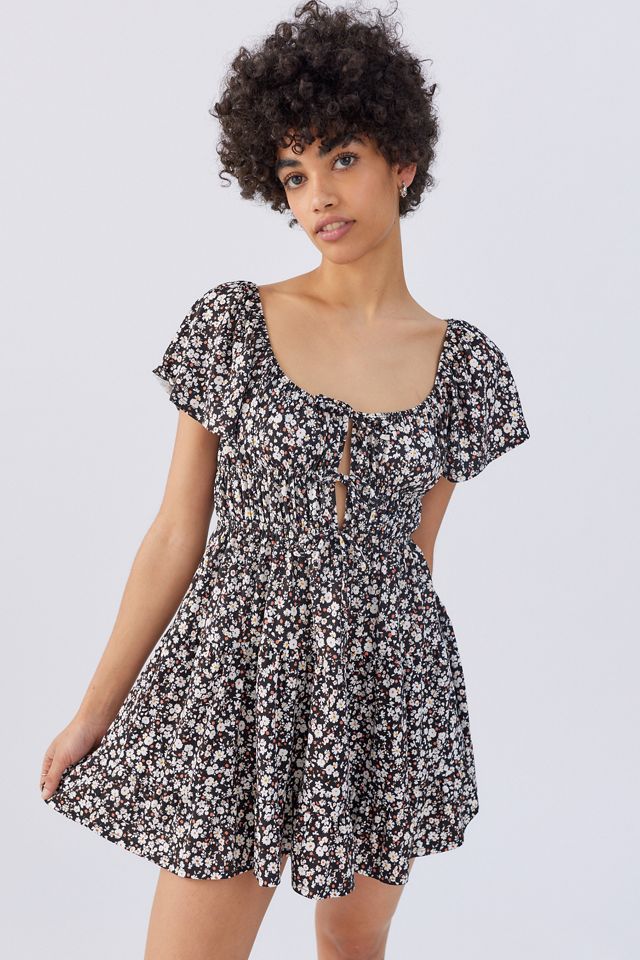 UO Tairus Floral Tiered Mini Dress | Urban Outfitters