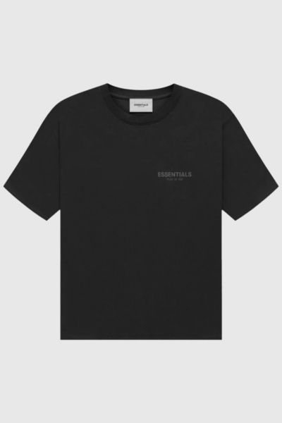 Fear Of God Essentials Core Collection T-shirt Top In Black, Men's At Urban Outfitters In Black