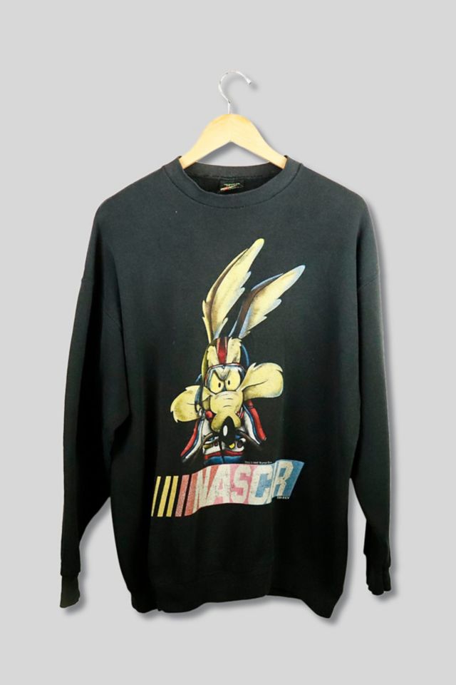 90s NASCAR shops Wile E Cayote Looney Tunes Crewneck Sweatshirt