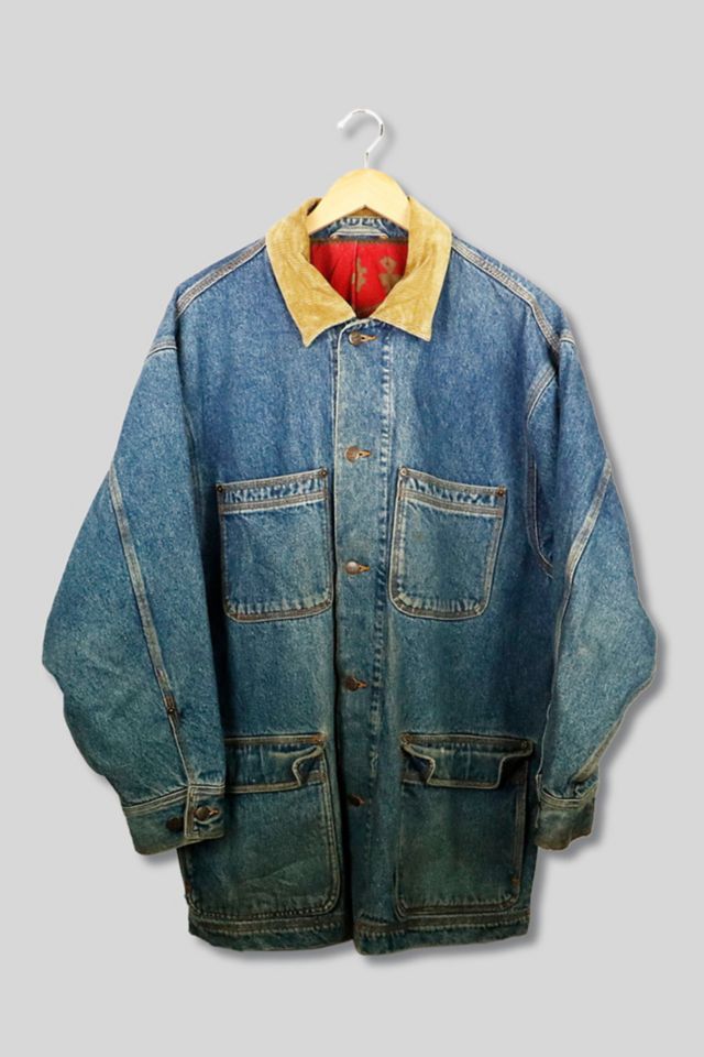 Vintage Banana Republic Blanket Lined Corduroy Collar Button up Denim ...