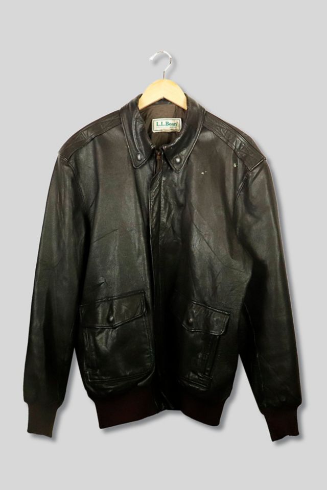 Ll bean leather on sale jacket