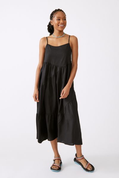 Urban Renewal Linen Seamed Midi Dress Urban Outfitters