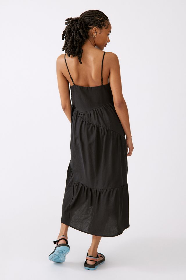 Urban Renewal Linen Seamed Midi Dress | Urban Outfitters