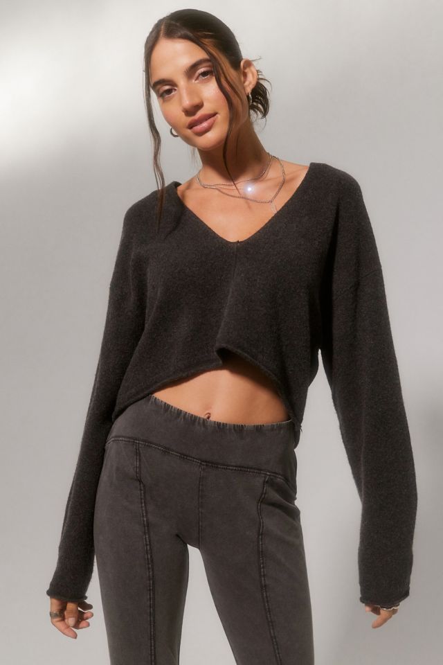 V neck shop sweater crop top