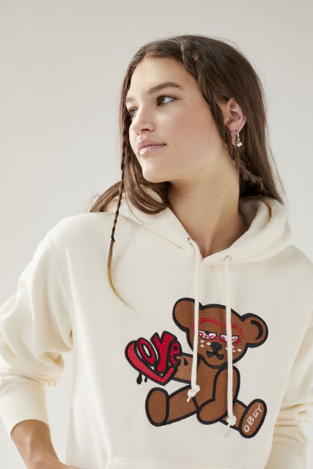 OBEY Embroidered Mellow Teddy Hoodie Sweatshirt