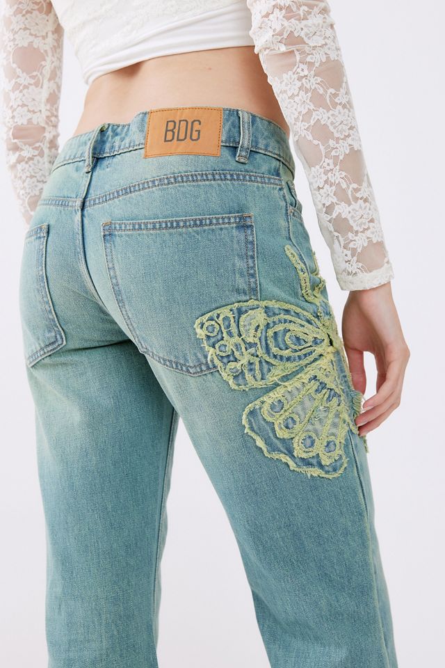 BDG Low-Rise Flare Jean - Butterfly Applique #1