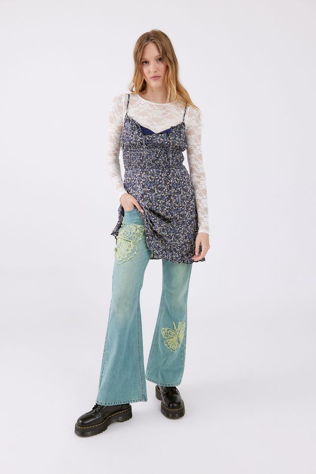 BDG Low-Rise Flare Jean - Butterfly Applique #2