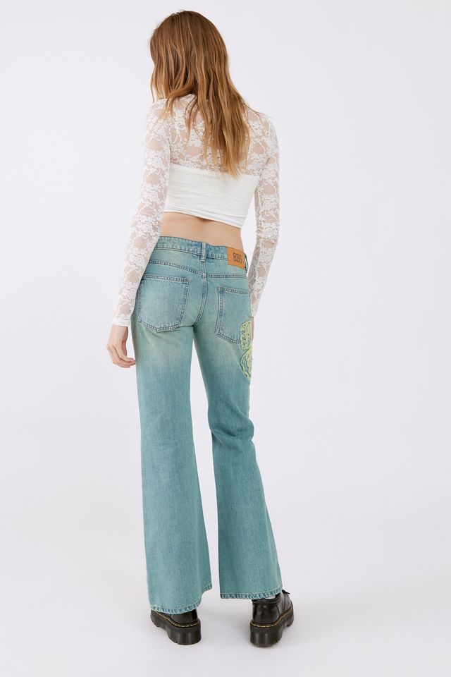 BDG Low-Rise Flare Jean - Butterfly Applique #3
