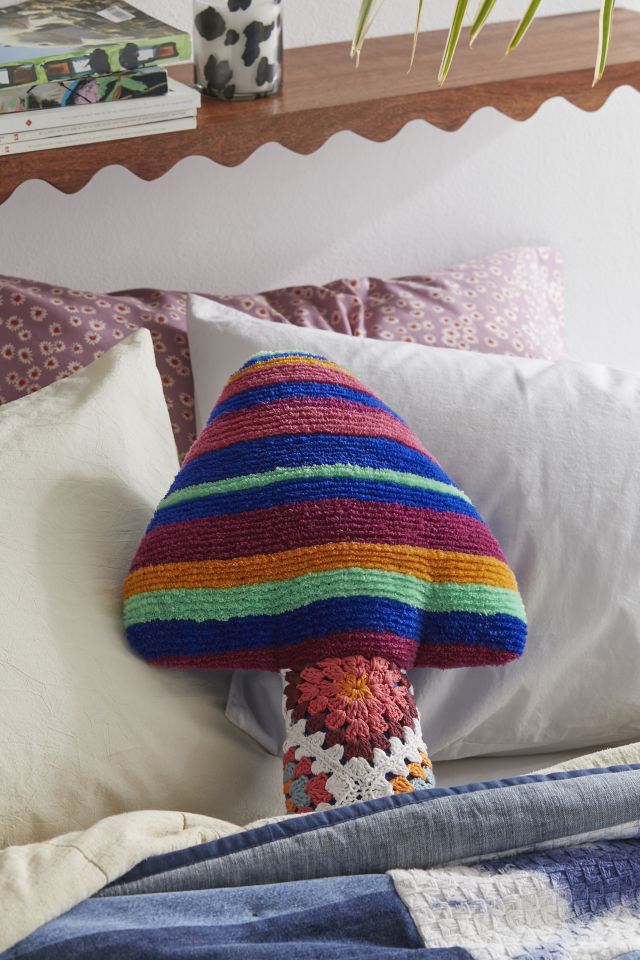 Shaped Crochet Mushroom Throw Pillow Urban Outfitters